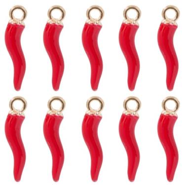 Imagem de SUNNYCLUE 1 caixa de 30 peças pingentes de pimenta italiana amuleto de liga esmaltada minúsculos vegetais quentes vermelhos cinco de maio pingentes picantes para fazer joias, berloques faça você