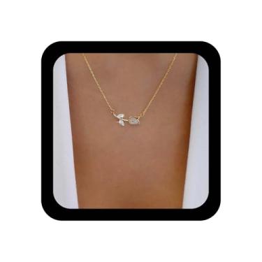 Imagem de Ximdble Colar gargantilha de flor tulipa de cristal vintage colar com pingente de flor de cristal ouro CZ colar de flor tulipa strass opala tulipa colar gargantilha para mulheres, Large, Liga de aço,