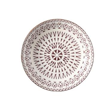 Imagem de Utensílios de mesa minimalistas de cerâmica de 17 cm, prato redondo para bolo de doces - 7 pratos de arroz - girassol roxo