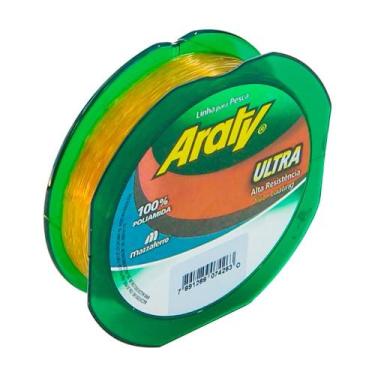 Imagem de Linha Monofilamento Araty Ultra 300 metros  Mazzaferro 0,30mm Ouro
