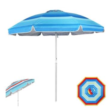 Imagem de Guarda Sol Rainbow 2,40m Alumínio Articulado Praia Piscina - 12060 Belfix