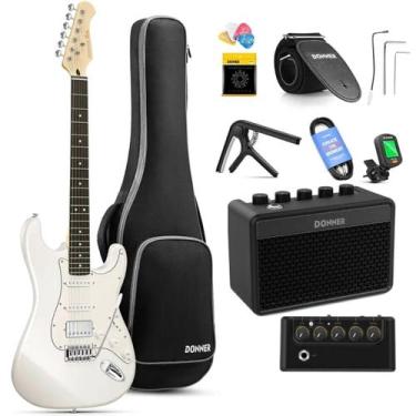 Imagem de Kit Completo Guitarra Donner Polar DST-152, DST-152 WHITE