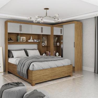 Imagem de Quarto Modulado Casal com Espelho e Cama 6 Portas Belém Plus Carioca M