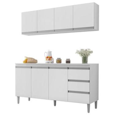 Imagem de Armario Aereo E Balcao Com Tampo 160 cm Andreia Branco REAJL - REAJL M