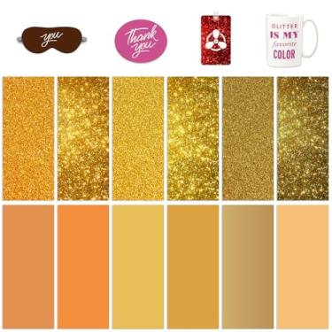 Imagem de Folhas de tinta de transferência para máquina de prensa térmica, sublimação de papel de transferência de cor sólida para prensa de caneca Cricut, papel de sublimação pré-pintado com glitter de 11,4 x