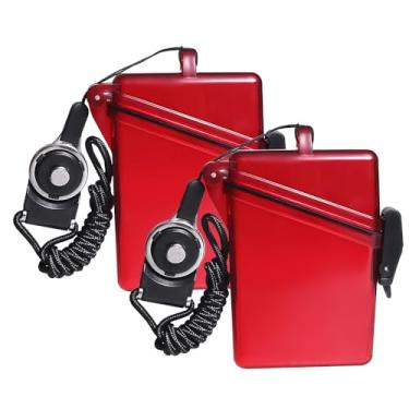 Imagem de Ceydey – Pacote com 2 porta-crachás esportivos à prova d'água para identidade, capa com cordão, vários cartões de crédito, registro, compartimento para guardar dinheiro resistente e durável (vermelho)