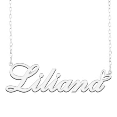 Imagem de A168A Colar de nome personalizado personalizado personalizado colar de nome banhado para mãe filha amizade feminino dia dos namorados aniversário de Natal ano novo, Metal, Sem pedras preciosas