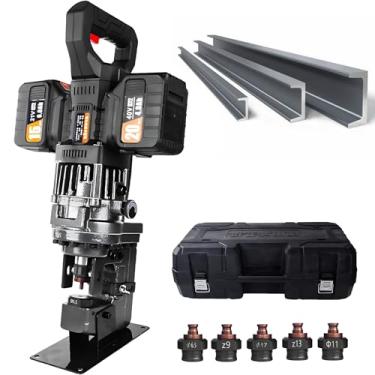 Imagem de Soco hidráulico de alta velocidade - 10T 1400W elétrico, ciclo de 2-3s, 5 matrizes (6,5-20,5 mm), baterias 2×6Ah, design portátil