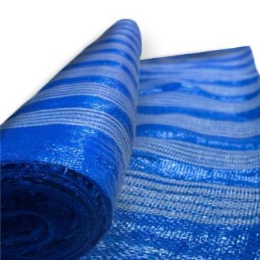 Imagem de Tela para Tapume ou Sinalização AZUL/BRANCO Rolo 1,2x50 - Prime Lonas