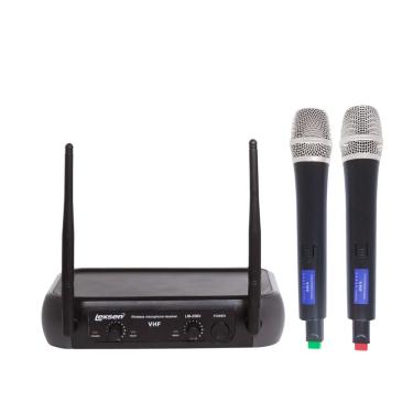 Imagem de Microfone Profissional Duplo de Mão Sem Fio vhf LM-258V - lexsen