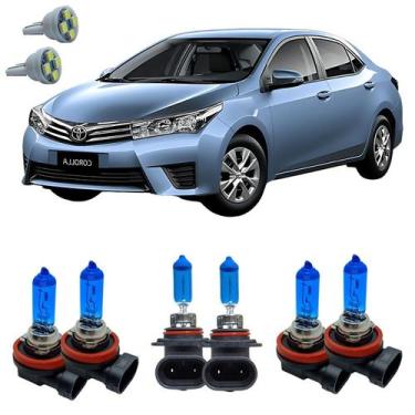 Imagem de Kit Super Branca 8500k Corolla 2015 A 2017 + Led T10 - Cinoy/Qualyten/