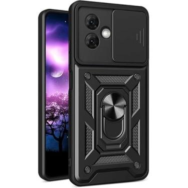 Imagem de Capa Case Moto G54 5G (Tela 6.5) Shield Slider Dupla Camada Com Stand e Anel - Preto