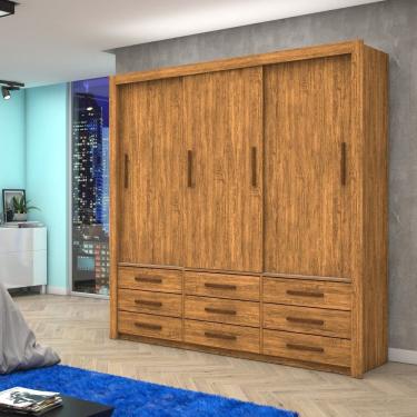 Imagem de Guarda-roupa 3 Portas Correr 09 Gavetas Anjos Cinamomo