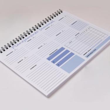 Imagem de Planejamento Semanal Encadernado - Organização Caderno Para Anotações - 50 folhas Encadernadas