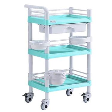 Imagem de OUFEIJIA Carrinho com rodinhas de salão de beleza multiuso com gavetas e balde de sujeira Bandeja de salão de beleza para salão de beleza, barbearia