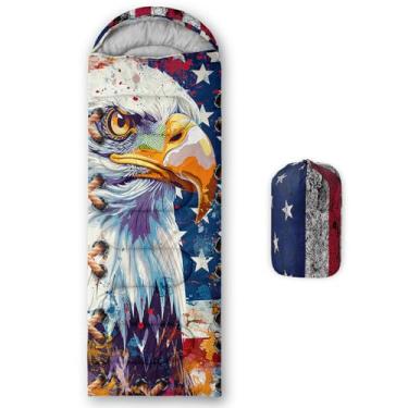 Imagem de lneffble Saco de dormir Eagle para crianças acampar, adequado para crianças, meninos e meninas, portátil, impermeável, compacto e leve, ótimo para acampamento ao ar livre, mochila e caminhada