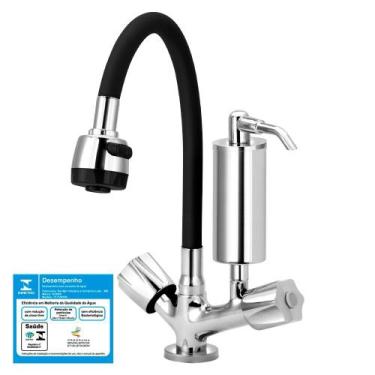 Imagem de Torneira Gourmet Flexível Preta Filtro Cozinha Mesa C50 - Furkin