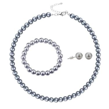 Imagem de Kicomvi Colar gargantilha de pérolas para mulheres, anos 20, Gatsby, pérolas, contas, colar, pulseira, brinco, bijuteria, Cristal, Sem pedras