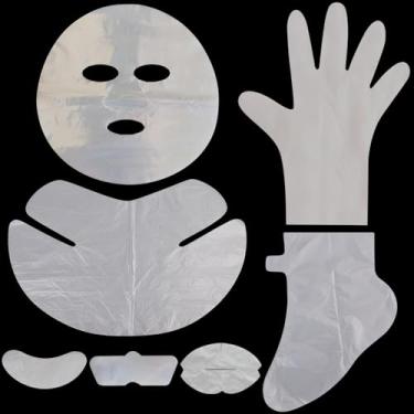 Imagem de GELMAY 700 Peças De Máscara De Plástico Descartável Para Rosto, Pescoço, Olhos, Nariz, Lábios, Pés, Mãos, Ultrafina, Transparente, Máscara Facial, Filme De Papel Para Cuidados Com A Pele, Faça Você