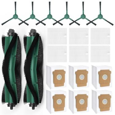 Imagem de Pacote com 20 peças de reposição Q0520 para iRobot Roomba Vacuum 2 Essential Robot com base AutoEmpty, Essential Vac 2 Robot Q0520 Q052020, 2 escovas de rolo, 6 escovas laterais, 6 filtros HEPA, 6