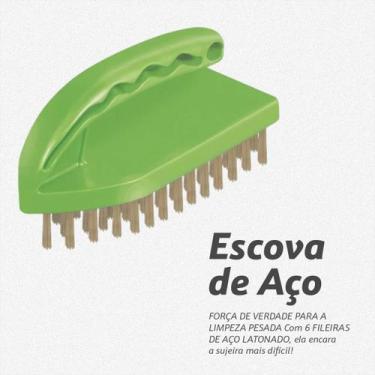 Imagem de Escova De Aço Manual 6 Fileiras limpa grelha limpeza pesada - Condor