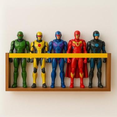 Imagem de Prateleira de Parede 55cm para Coleção de Bonecos  Marvel, Barbie, Sup