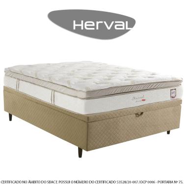 Imagem de Cama Box Baú Casal Herval Channel Bambu, Molas Ensacadas, 79 x 138 x 188 cm