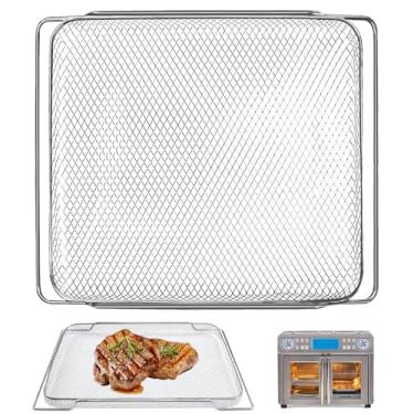 Imagem de GWY Cesta de substituição para fritadeira a ar Emeril Lagasse Dual Zone 360 Air Fryer Forno 25 QT Torradeira por convecção, 35,8 cm x 30 cm de malha antiaderente Air Fryer Steel Basket Wire Rack