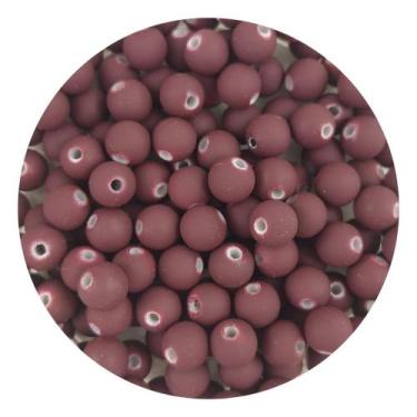 Imagem de Miçanga Emborrachada 8mm 200un p/ Montar Pulseira Infantil Terço Brinc