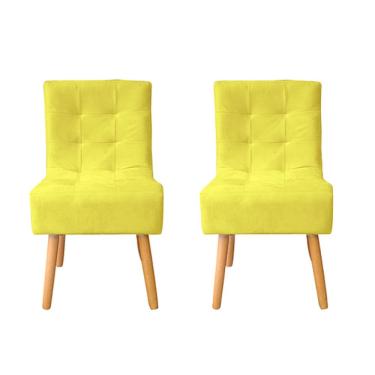 Imagem de Kit 2 Cadeiras de Jantar Reforçada Decorativa Liz Suede