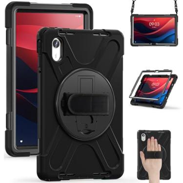 Imagem de Capa à prova de choque para tablet Lenovo Tab M11 de 11 polegadas 2024 Tab K11 (TB-330FU TB-330XU TB-331FC), capa de tablet portátil resistente com alça de suporte giratório 360 e estojo de transporte