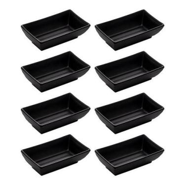 Imagem de Kit Conjunto 8 Molheiras Para Shoyu Retangulares Em Melamina Culinária