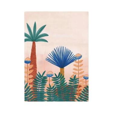 Imagem de Boho Selva Animais Tigre Macaco Girafa Coqueiro Arte De Parede Em Tela