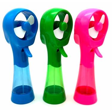 Imagem de SEITG Pacote com 3 ventiladores de água portáteis Elite alimentados por bateria Ventilador de resfriamento externo pessoal (azul/verde/rosa)