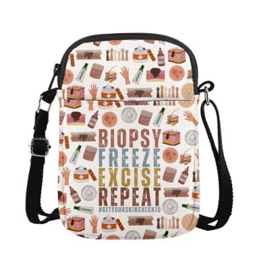 Imagem de MAOFAED Bolsa transversal Biops Freeze Excise Repeat para dermatologistas, presente de cuidados com a pele, presente de dermatologia (congelamento de biópsia), Branco