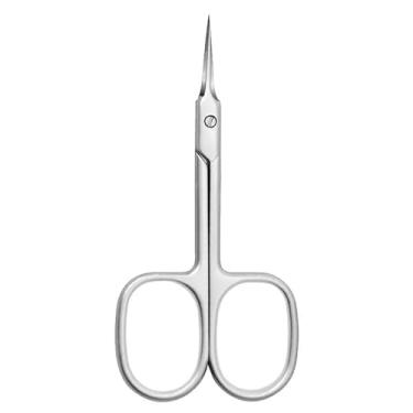 Imagem de Tesoura de cutícula extrafina, aparador de cutículas para pedicure, manicure, lâmina curva, ponta precisa, kit de cuidados com as unhas, ferramentas para arte em unhas, B, prata