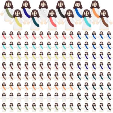 Imagem de Draupnir 120 peças de figuras do pequeno Jesus da Páscoa, mini estatuetas de Jesus a granel, figuras religiosas de Jesus presente para amigos da família, colegas de trabalho, ovos de Páscoa (Macaron)