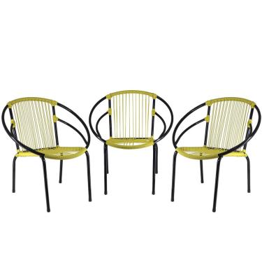 Imagem de Conjunto Cadeiras Eclipse Artesanal Amarela