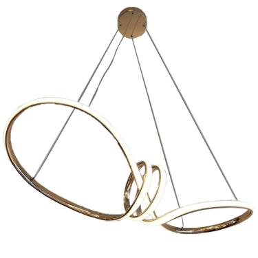 Imagem de Lustre Luminaria Aneis Infinito Arco 3 Em 1 Led Pendente Decoraçao Iluminaçao Moderno Ambiente Recep