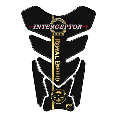 Imagem de Protetor Adesivo Moto Resinado Interceptor 650 Dourado Cor Preto