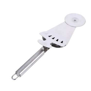 Imagem de Hemobllo Pizza Aço Inoxidável Suporte Fatiador Multifuncional Design Aerodinâmico Usar Servir e Cortar