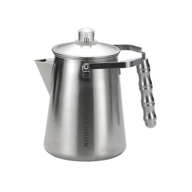 Imagem de Panela de café de aço inoxidável 1,5 L (8 xícaras) – Corpo de uma peça durável, bico de pescoço de ganso e tampa removível – Perfeito para acampamento e uso ao ar livre SW-7