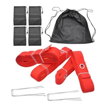 Imagem de UGPLM Conjunto de Acessórios para Vôlei de Praia com Âncoras E Corda, Vermelho