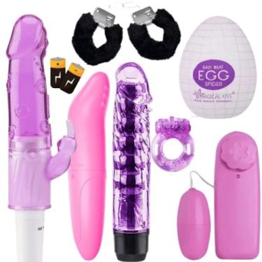 Imagem de Kit Erótico Completo 37 Peças, Vibrador Ponto G, Algemas, Anel Peniano com Vibração, Lubrificante Gel Comestível, Bolinha Kegel, Presente Adulto Discreto, Presente Casal, Sex Shop Premium