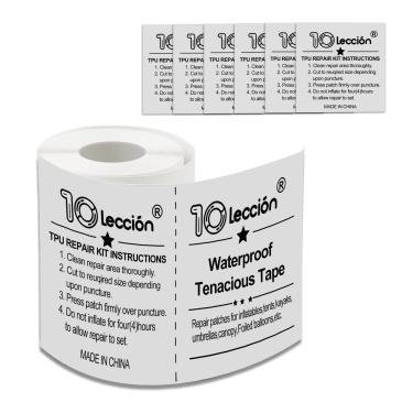 Imagem de 10Leccion Kit De Reparo Remendo Tpu Para Colchão Ar, Piscina, Castelo Inflável, Barraca, Lona, Cobertura, Flutuadores, Cama Tubo E Brinquedos Infláveis (3 Pol X 10 Pés)