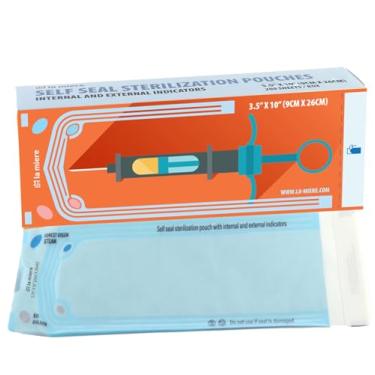Imagem de LA MIERE 200 Sachês De Autoesterilização 8,9 Cm X 25,4 Para Consultórios Odontológicos, Autoclave, Por Caixa, 1 Caixa Papel (8,9 Cm)