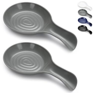 Imagem de Kyraton Pacote Com 2 Descansos Para Colheres, Suporte De Plástico Bancada Cozinha, Utensílios, Pinças, Espátulas, Fogão, Lavável Na Máquina Lavar Louça