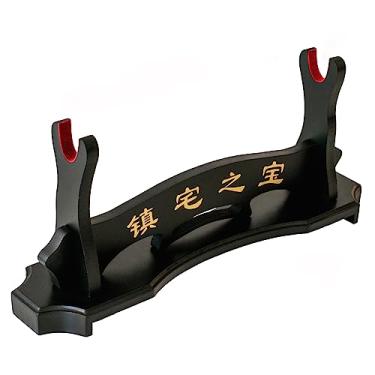Imagem de FOXSMZZ Suporte Para Espadas Samurai Katana Wakizashi Tanto De Parede Acolchoado Veludo (1 Nível)