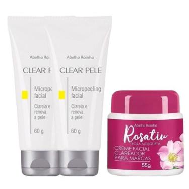 Imagem de Kit 2 Micropeeling Abelha Rainha + 1 Creme Clareador Facial Rosativ - 