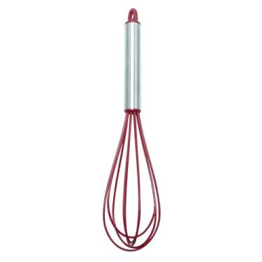 Imagem de Tuut, Linha Elite, Batedor de Ovos, Fouet de Silicone com Cabo em Inox, Vermelha, 27cm